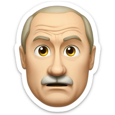 angry putin with a small mustache sticker