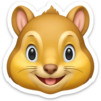 a smiley face with a squirrel smile sticker