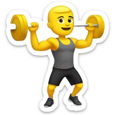 yellow guy workout shoulder press sticker