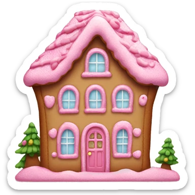 Pink ginger bread house cute sticker