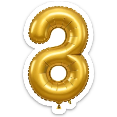 Gold baloon number 6 sticker