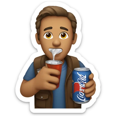 a man drinking soda sticker