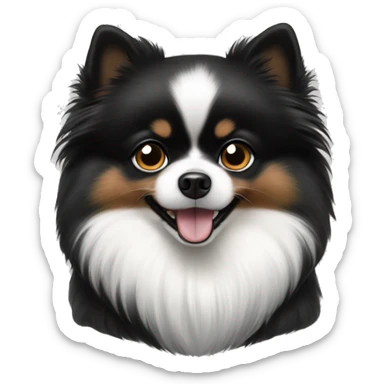 Black and white Pomeranian spits sticker