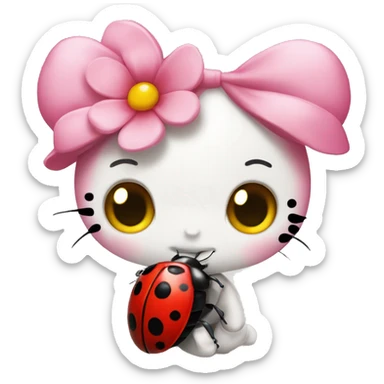 ladybug hello kitty sticker