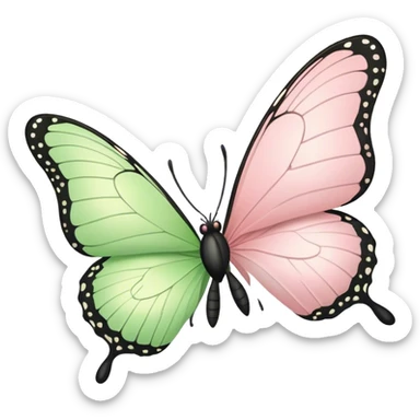 Light Green butterfly with light pink butterfly sticker