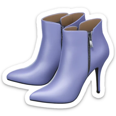 Realistic isolated top view of a pair of periwinkle zippered stiletto ankle bootie boots.  sticker