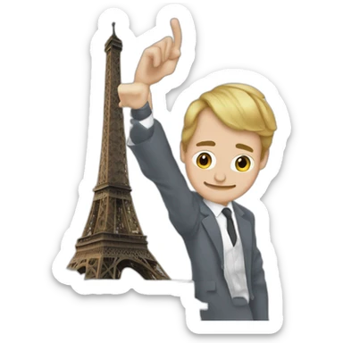Macron making dab on Arc of Triomphe   sticker