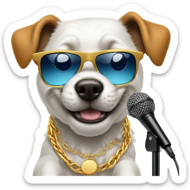 dog rapping sticker