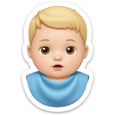 baby with bib sticker