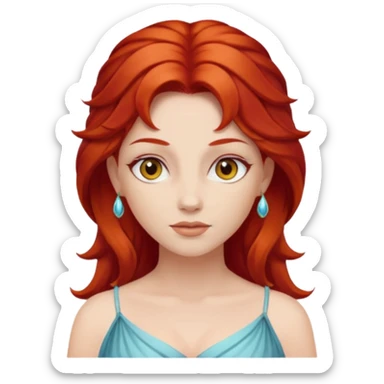 red hair goddess sticker