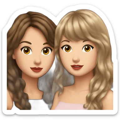 Taylor swift with brune girl sticker