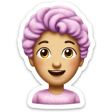 Realistic cake with glitter sticker