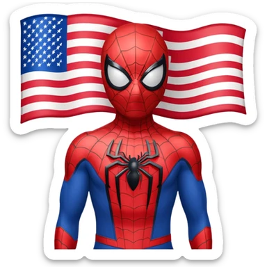 Spider-Man with an American flag sticker
