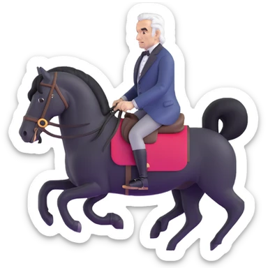 President Polk's face on a black horse sticker