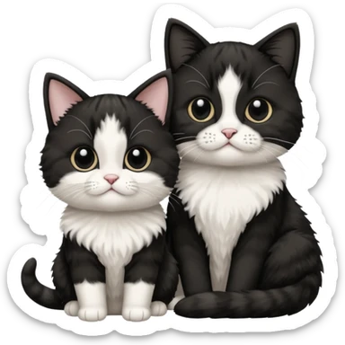 Scottish Tuxedo cat with a baby Scottish Tuxedo cat sticker