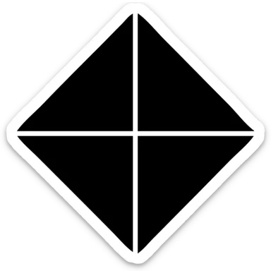 Geometric figure icon, black filled, urban theme, outline style sticker