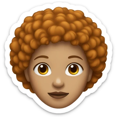 Light skin woman with ginger Afro sticker