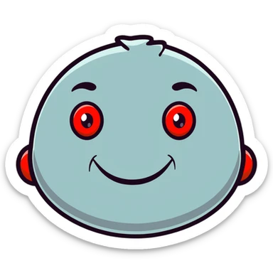A goofy face with heavy droopy eyelids, red eyes, and a lazy smile - stoned high expression sticker