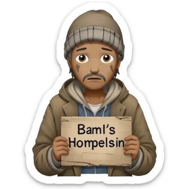 homeless job icon sticker