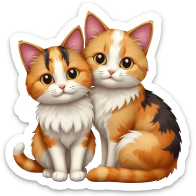 two cats grooming each other sticker