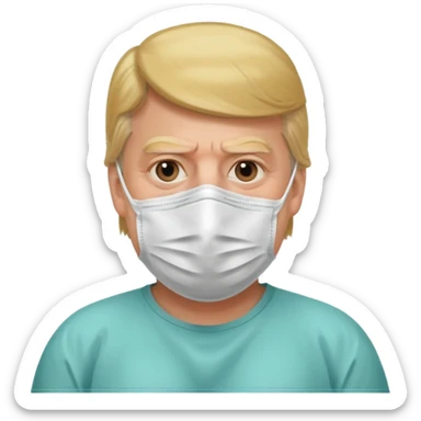 Donald Trump wearing surgical mask sticker