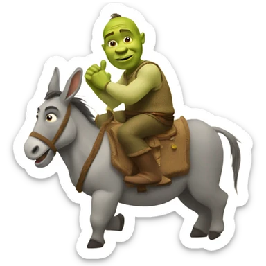 shrek riding donkey sticker