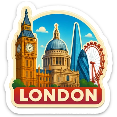 Adjust the coloring of the London emoji to be brighter, more true to life, and more daytime-like, removing the orange sunset tint. Keep the skyline, landmarks, lifelike detail, accurate colors, bright lighting, wide city view, and fully transparent background. Do not change anything else. sticker