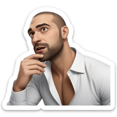 mature male in white shirt sticker