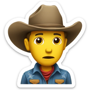 sad cowboy yellow sticker