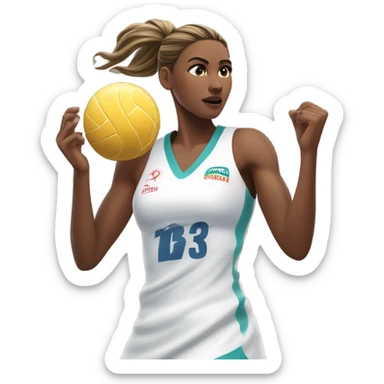 Create a netballer shooting a goal sticker