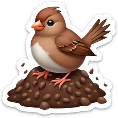 sparrow on the poop sticker