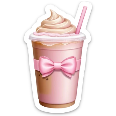 light pink bow on light pink bow on a ice coffe sticker