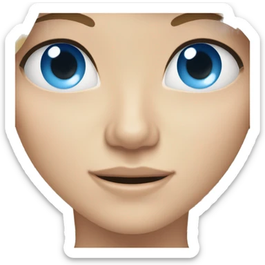 white blond girls blue eyes running sticker