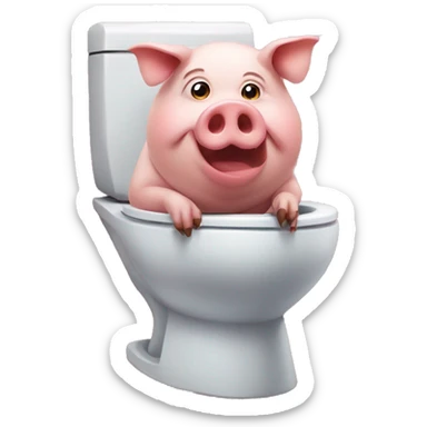 pig on a toilet sticker