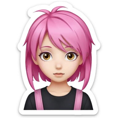 Anime girls with pink hair sticker