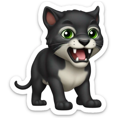 Animal pantera negra con ojos verdes sticker