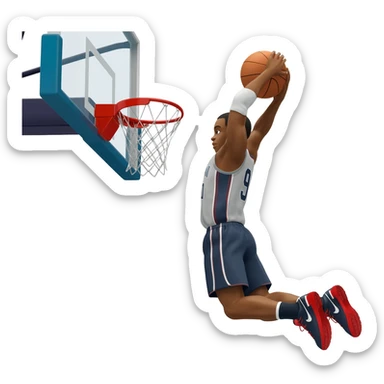 #9 basketball player dunking sticker