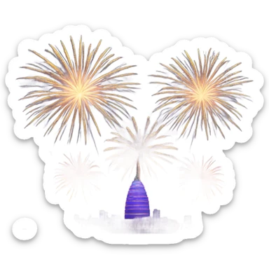 Happy new year fireworks sticker