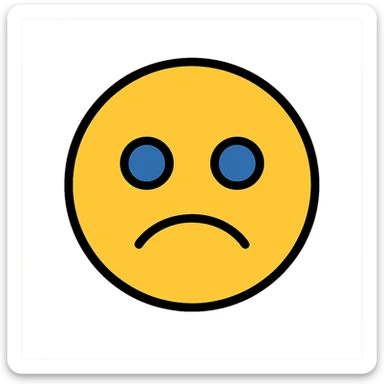 bad face emoji with frown and sad eyes sticker