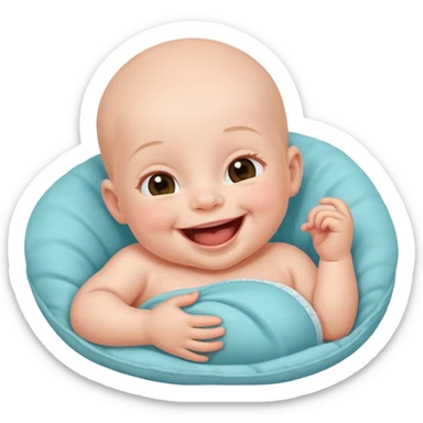 A newborn baby laughing joyfully sticker