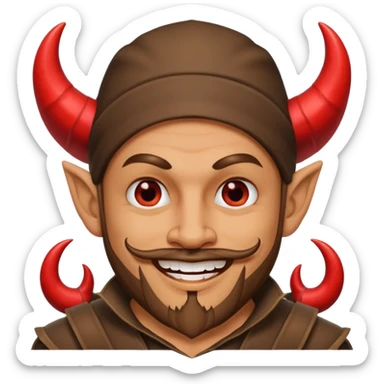 Emoji de bandido con diablito  sticker