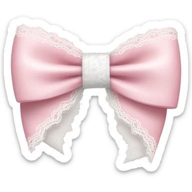 light pink bow with white lace  sticker