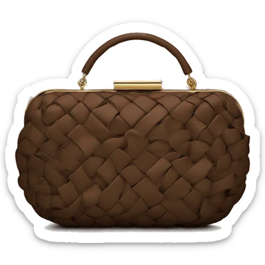 Bottega Venetta Andiamo clutch brown sticker