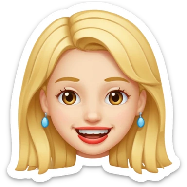 Braces girl, winking sticker