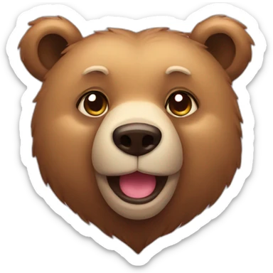 Bear with heart eyes sticker