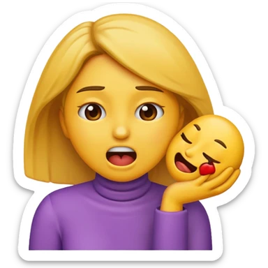 Women emoji choking herself  sticker