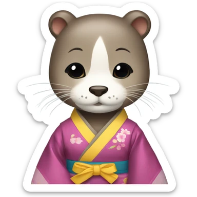 an otter wear hanbok sticker