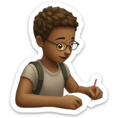 enfant qui fait ses devoir sticker