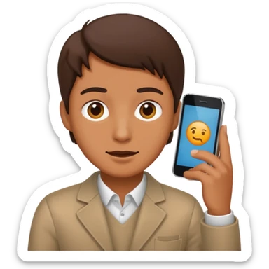 interacting with phone sticker