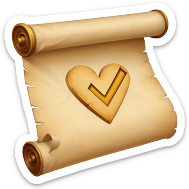 scroll with a check mark on it sticker